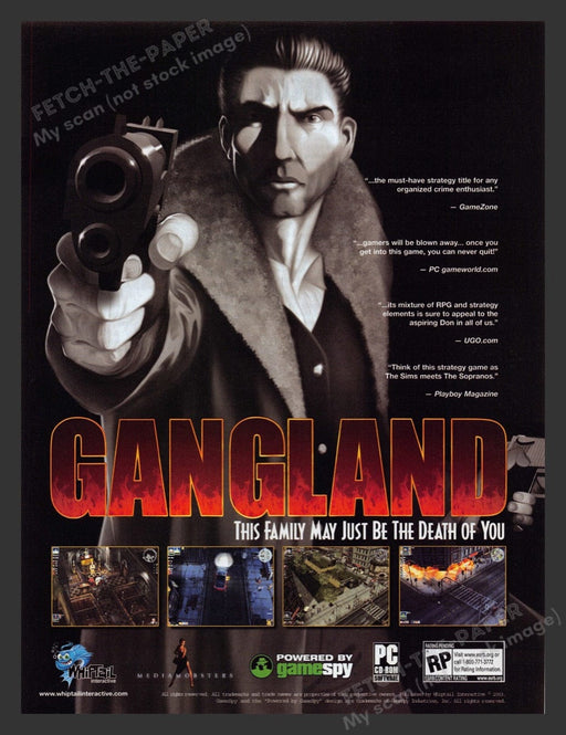 2004 Gangland "This family...death of you" Video Game Print Advertisement