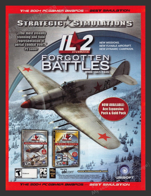 2004 IL 2 Forgotten Battles Sturmovik Video Game Print Advertisement