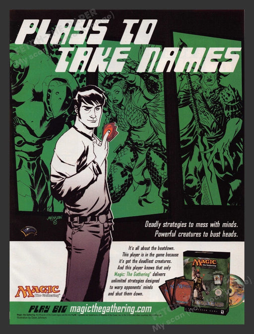 2004 Magic the Gathering "Plays to take names" Video Game Print Advertisement