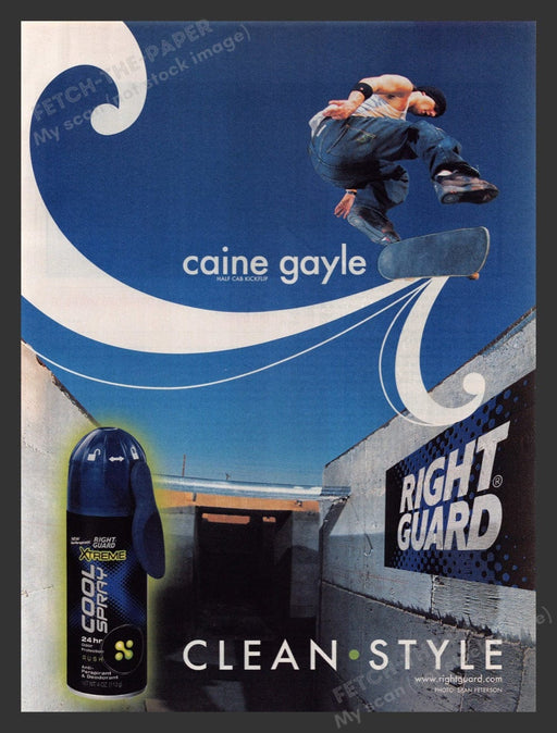 2004 Right Guard Cool Spray Caine Gayle Skateboarder Print Advertisement Fetch the Paper!