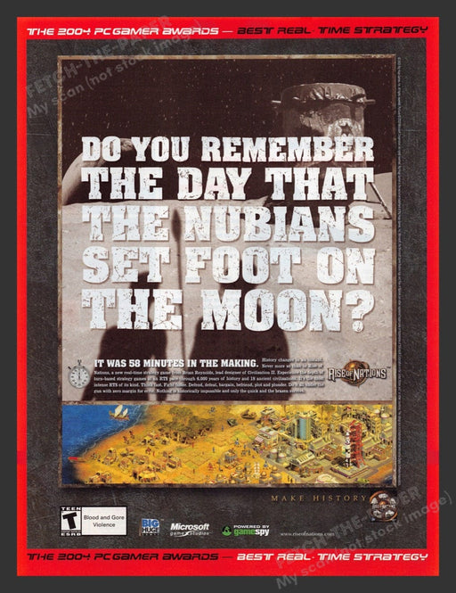2004 Rise of Nations Nubians on the Moon Video Game Print Advertisement