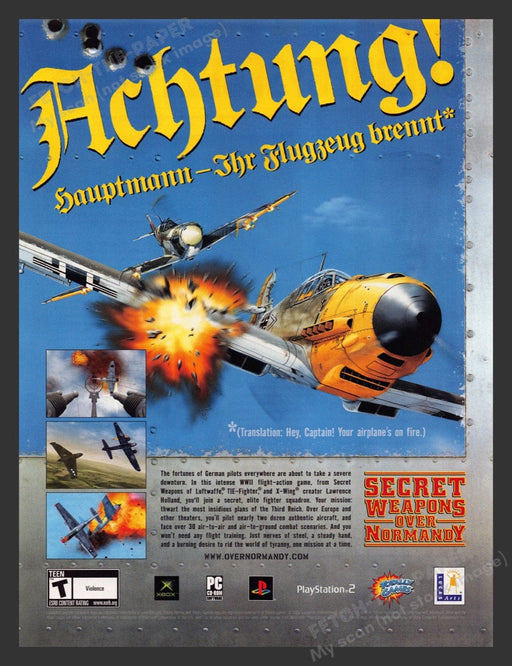2004 Secret Weapons Over Normandy Video Game Print Advertisement