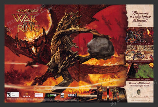 2004 War of the Ring Video Game Print Advertisement (2 Pages)