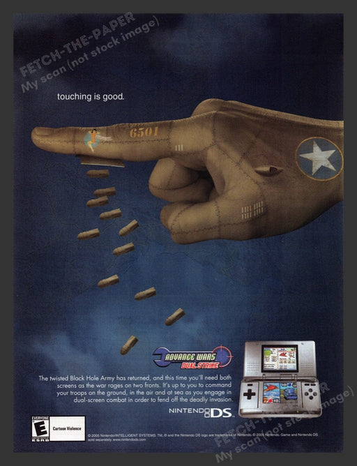 2005 Advance Wars: Dual Strike "Touching is good" Video Game Print Advertisement