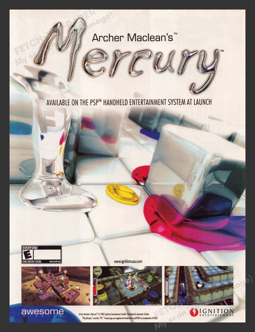 2005 Archer Maclean's Mercury Video Game Print Advertisement
