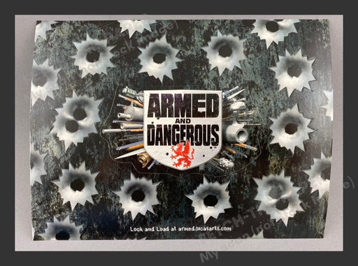 2005 Armed and Dangerous 6x8  Bullet Stickers Video Game Print Advertisement