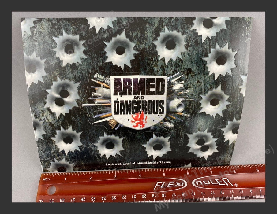 2005 Armed and Dangerous 6x8  Bullet Stickers Video Game Print Advertisement Fetch the Paper!