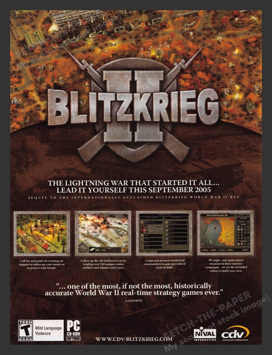 2005 Blitzkrieg II Video Game Print Advertisement