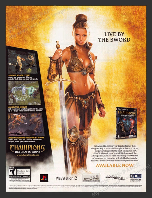 2005 Champions: Return to Arms Live by the sword Video Game Print Advertisement