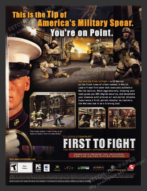 2005 Close Combat: First to Fight Video Game Print Advertisement