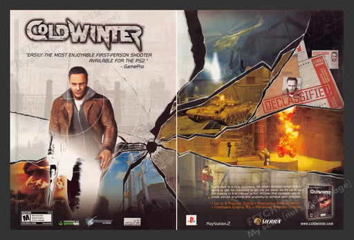 2005 Cold Winter "Declassified" Video Game Print Advertisement (2 Pages)