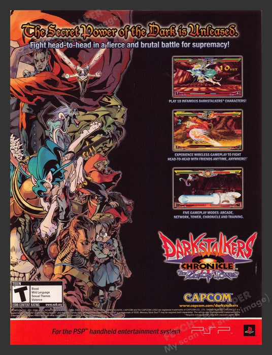 2005 Darkstalkers Chronicle: The Chaos Tower Video Game Print Advertisement