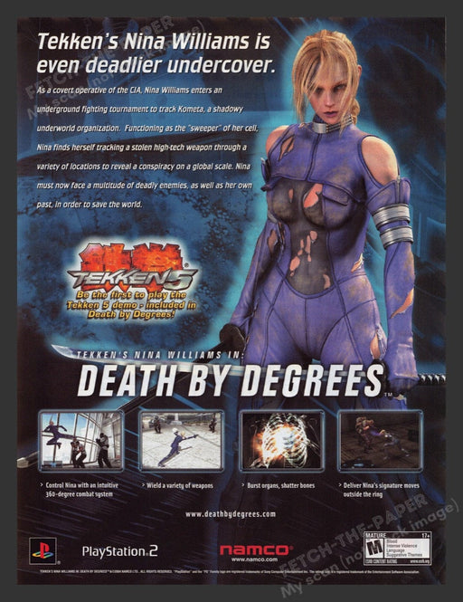 2005 Death by Degrees Tekken's Nina Williams Video Game Print Advertisement