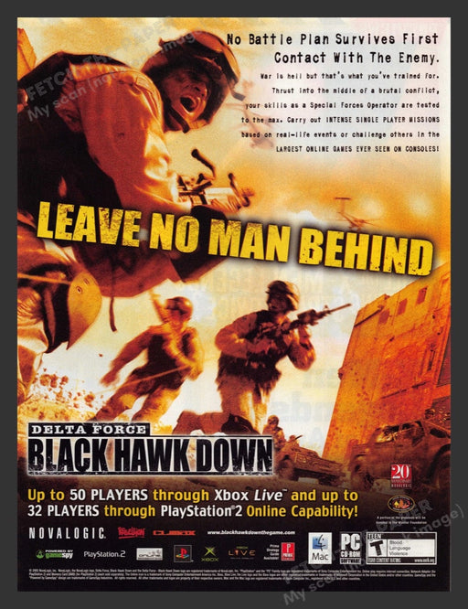 2005 Delta Force: Black Hawk Down Video Game Print Advertisement