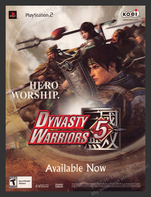 2005 Dynasty Warriors 5 "Hero Worship" Video Game Print Advertisement