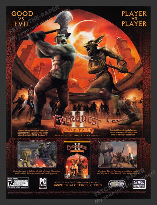 2005 EverQuest II: Desert of Flames Video Game Print Advertisement
