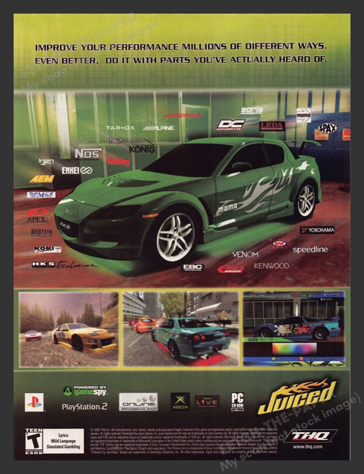 2005 Juiced Green Car Video Game Print Advertisement