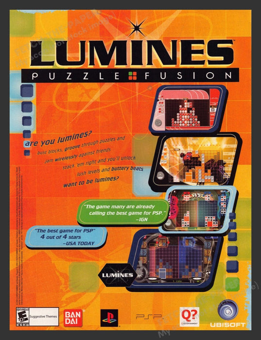 2005 Lumines Puzzle Fusion Video Game Print Advertisement