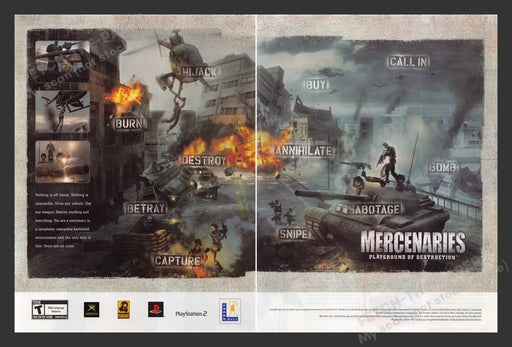 2005 Mercenaries: Playground of Destruction Video Game Print Advertisement 2pgs