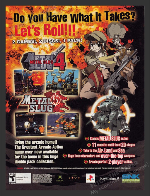 2005 Metal Slug 4 & 5 Video Game Print Advertisement