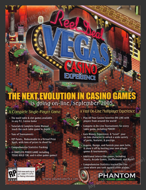 2005 Reel Deal Vegas Casino Experience Video Game Print Advertisement
