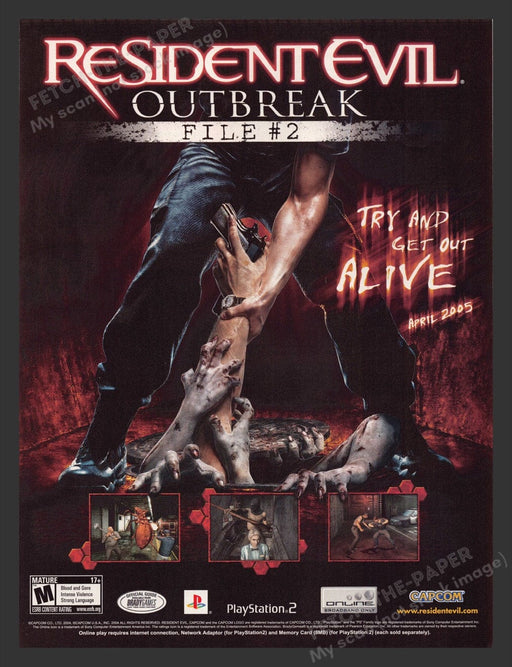 2005 Resident Evil: Outbreak File #2 Video Game Print Advertisement