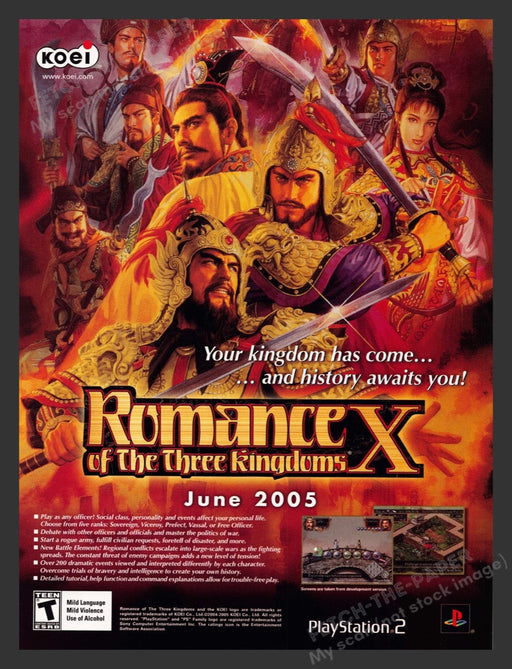 2005 Romance of the Three Kingdoms X Video Game Print Advertisement