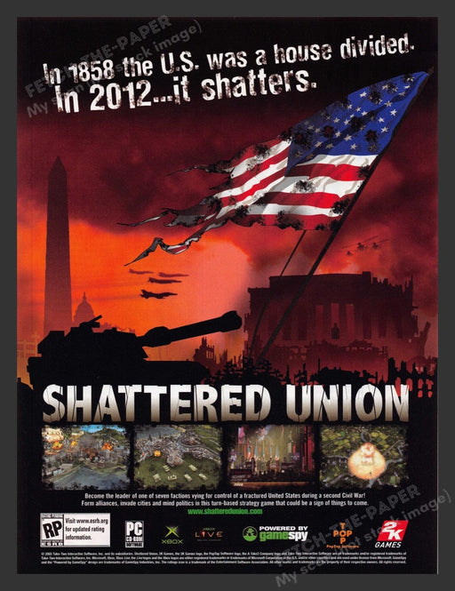 2005 Shattered Union Washington D.C. Video Game Print Advertisement