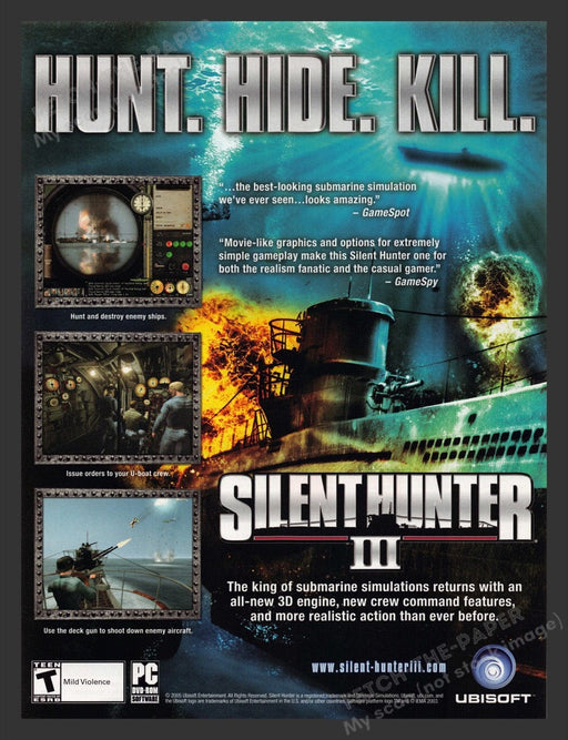 2005 Silent Hunter III Video Game Print Advertisement