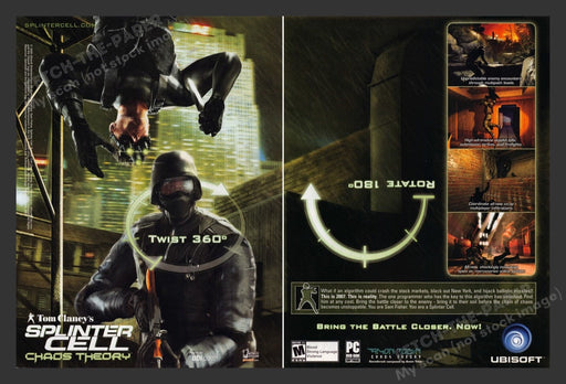 2005 Splinter Cell: Chaos Theory Upside Video Game Print Advertisement (2 pgs)