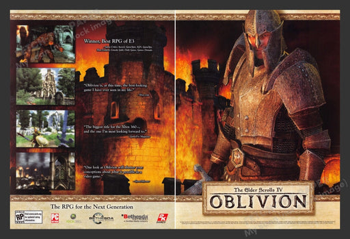 2005 The Elder Scrolls IV: Oblivion Video Game Print Advertisement (2 pgs)