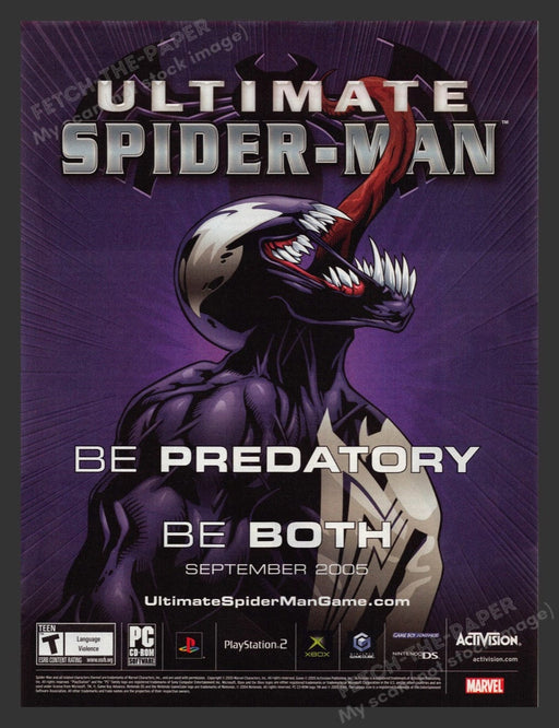 2005 Ultimate Spider-Man "Be Predatory - Be Both" Video Game Print Advertisement