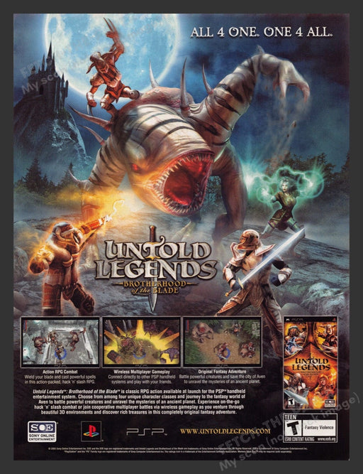 2005 Untold Legends: Brotherhood of the Blade Video Game Print Advertisement