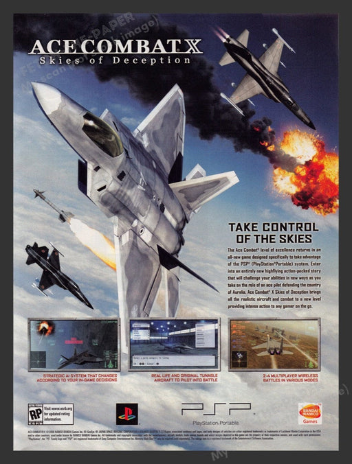2006 Ace Combat X: Skies of Deception Video Game Print Advertisement Fetch the Paper!