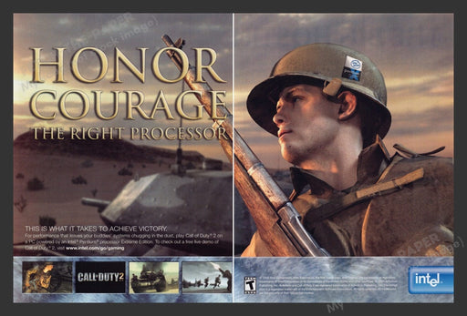 2006 Call of Duty 2 "Honor Courage" Video Game Print Advertisement (2 pgs)