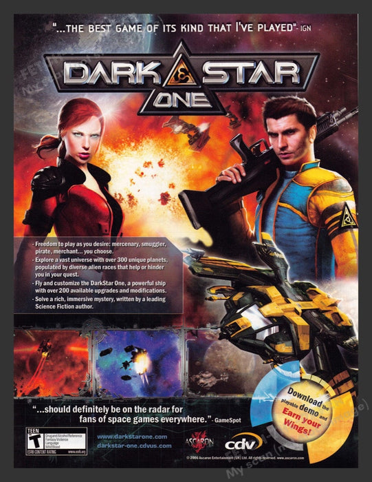 2006 Dark Star One Video Game Print Advertisement