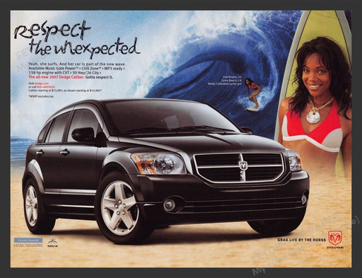 2006 Dodge Caliber Lisa Bryant Surfer Girl Print Advertisement Ad