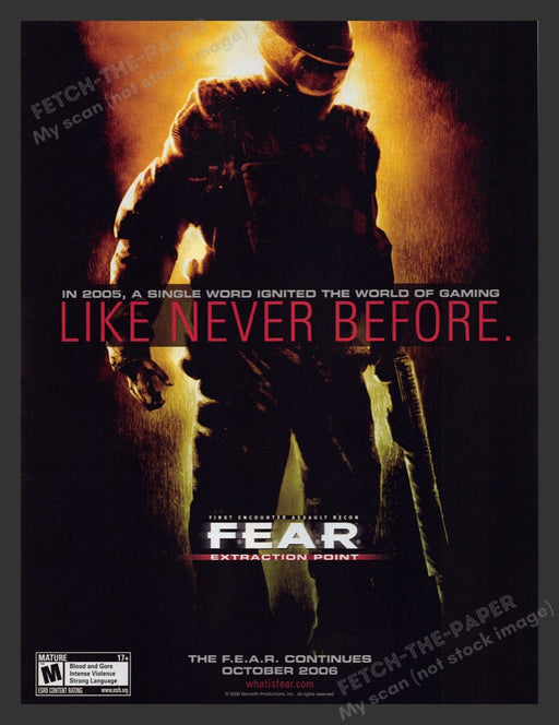 2006 Fear: Extraction Point Video Game Print Advertisement