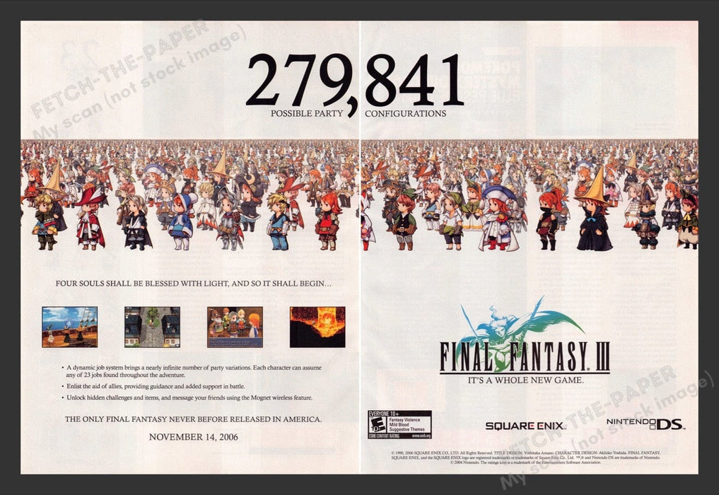 2006 Final Fantasy III (279,841 config) Video Game Print Advertisement (2 pgs) Fetch the Paper!