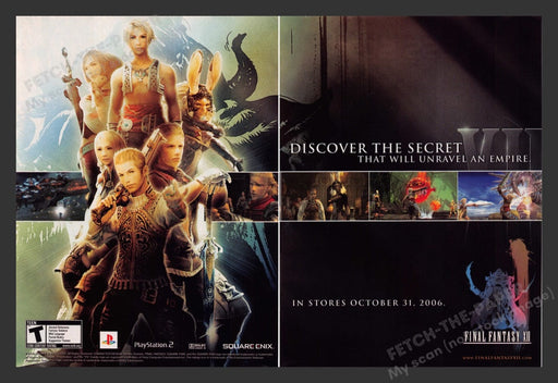 2006 Final Fantasy XII "Discover the secret" Video Game Print Ad 2 pages Fetch the Paper!