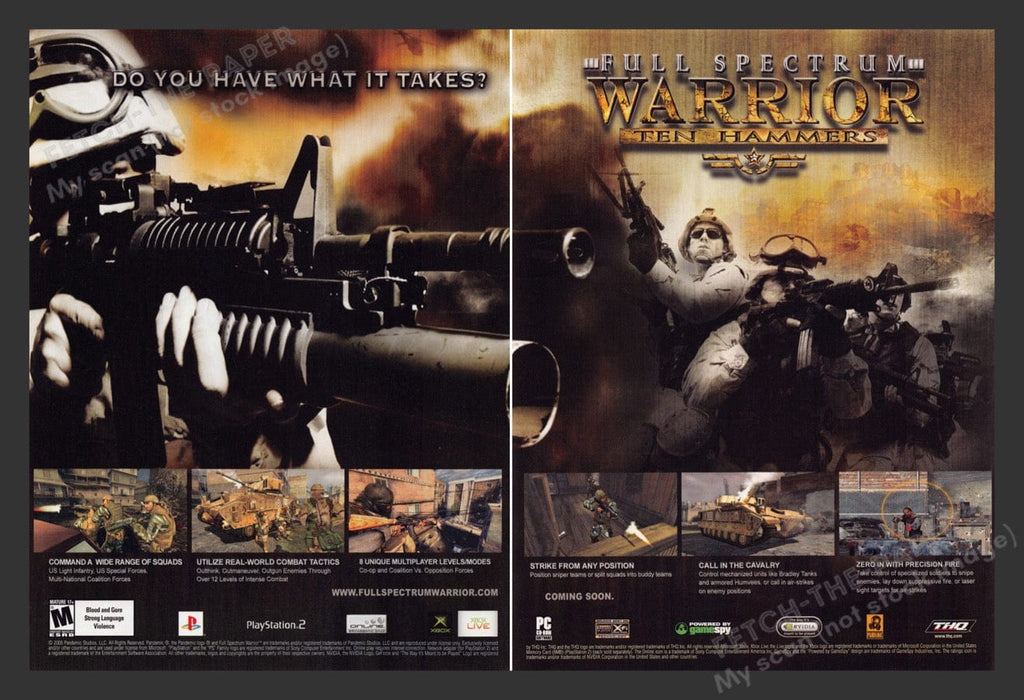 2006 Full Spectrum Warrior: Ten Hammers Game Print Advertisement (2 pgs)