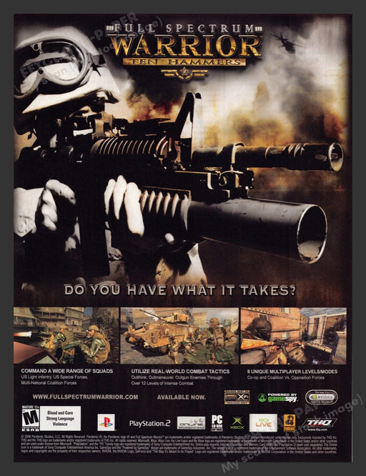 2006 Full Spectrum Warrior: Ten Hammers Video Game Print Advertisement