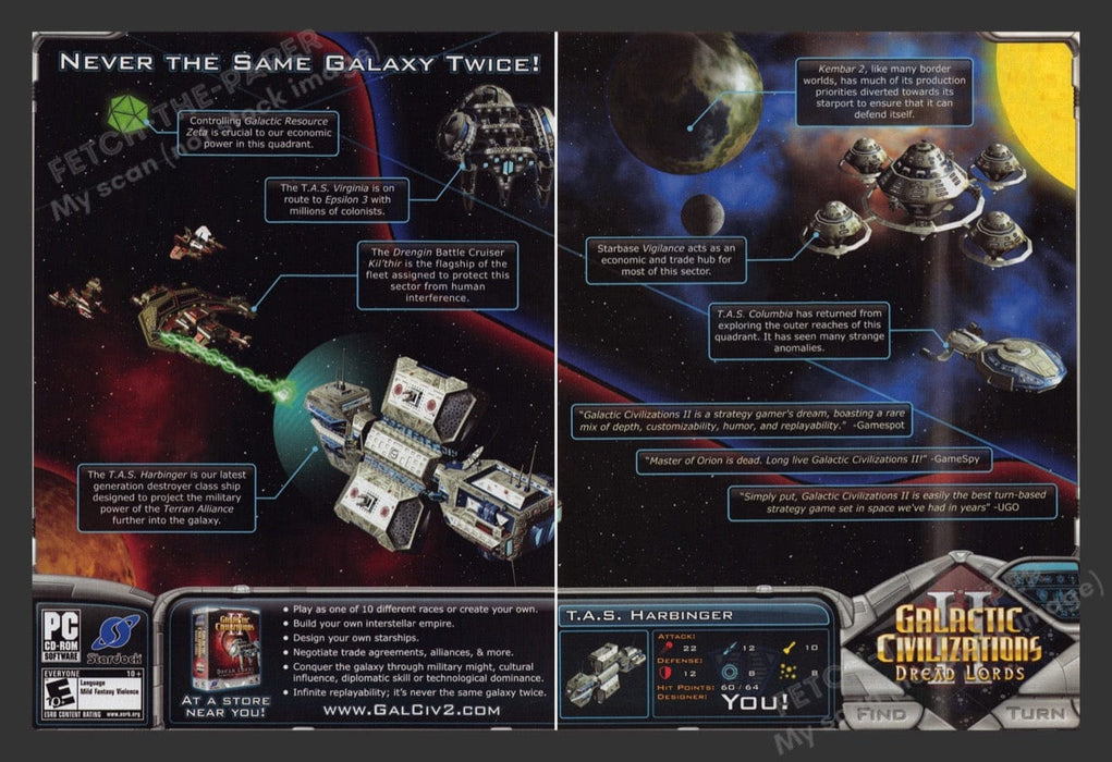 2006 Galactic Civilizations 2: Dread Lords Video Game Print Advertisement (2pgs)