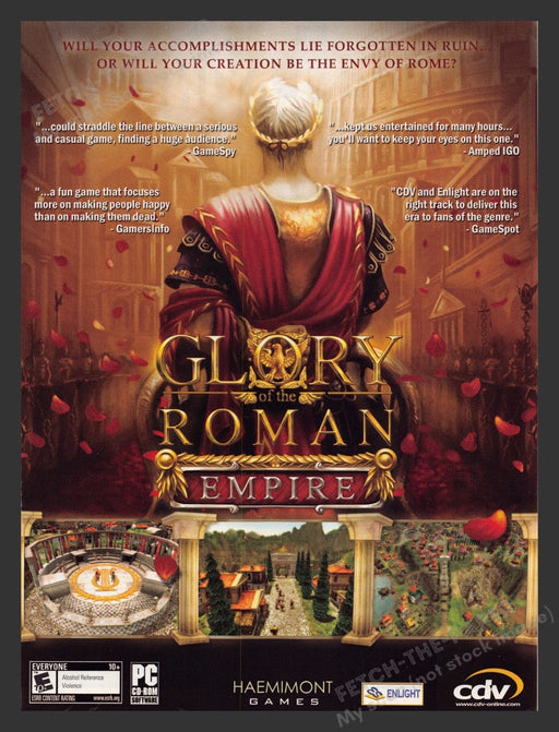 2006 Glory of the Roman Empire Video Game Print Advertisement Fetch the Paper!