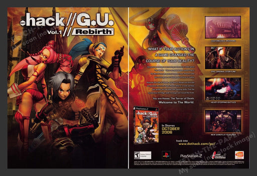 2006 hack//G.U. Vol. 1//Rebirth Video Game Print Advertisement (2 pgs) Fetch the Paper!