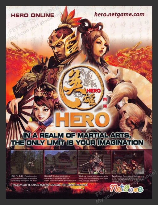 2006 Hero "Realm of martial arts" Video Game Print Advertisement