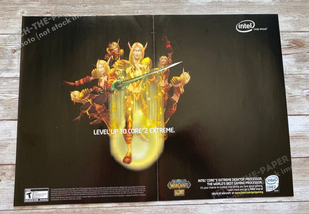 2006 Intel Core2 Extreme World of Warcraft FoldOut 10.5" x 15" Video Game Poster Fetch the Paper!