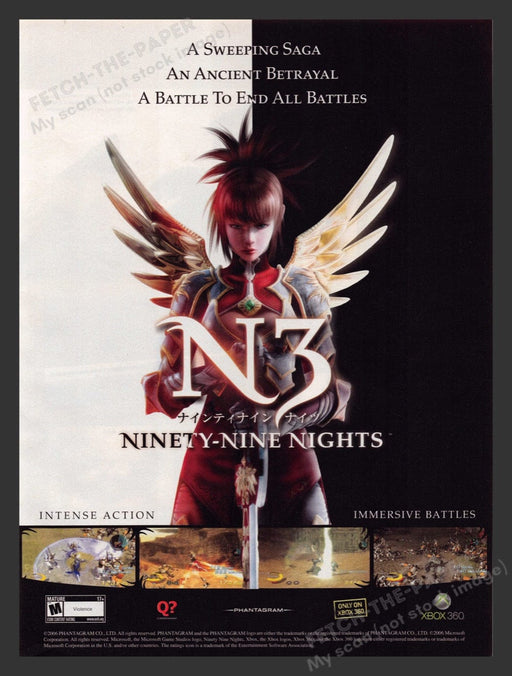 2006 N3: Ninety-Nine Nights Video Game Print Advertisement Ad Fetch the Paper!