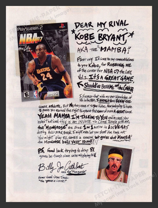 2006 NBA 07 the Life Vol 2 Kobe Bryant Video Game Print Advertisement Fetch the Paper!