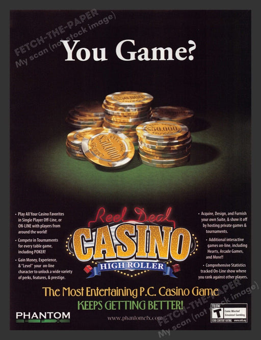 2006 Reel Deal Casino: High Roller Video Game Print Advertisement